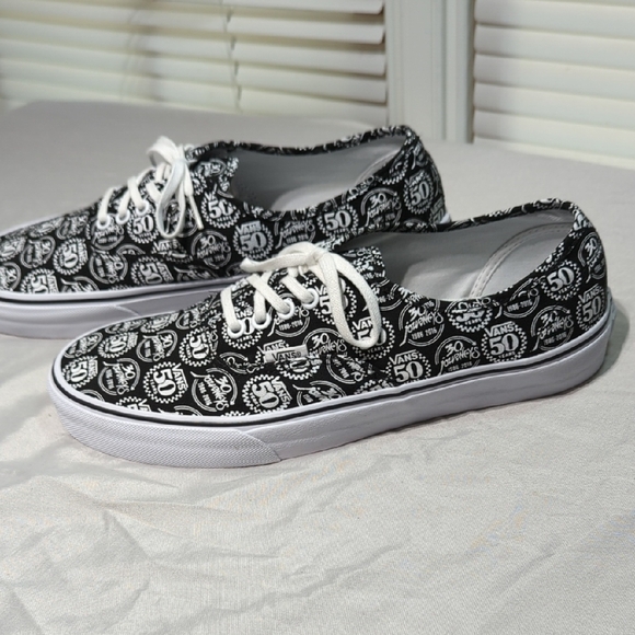 Vans Black and White 50 Years/30 Years Journeys Pattern Sneakers - Picture 2 of 16